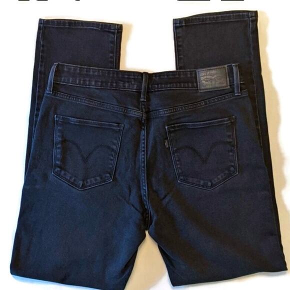 Levi's Mid Rise Straight Leg Black Denim Jean Size 12 - Picture 4 of 10